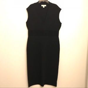 MICHAEL MICHAEL KORS Ribbed V-Neck Sweater Dress